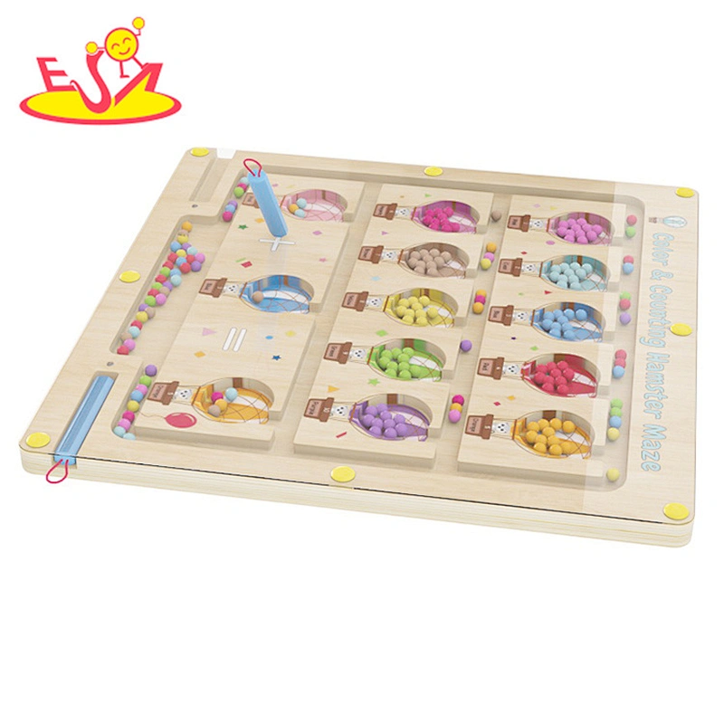 Magnetic Color and Number Maze Wooden Montessori Fine Motor Toys for 3+ Year Old W11H117