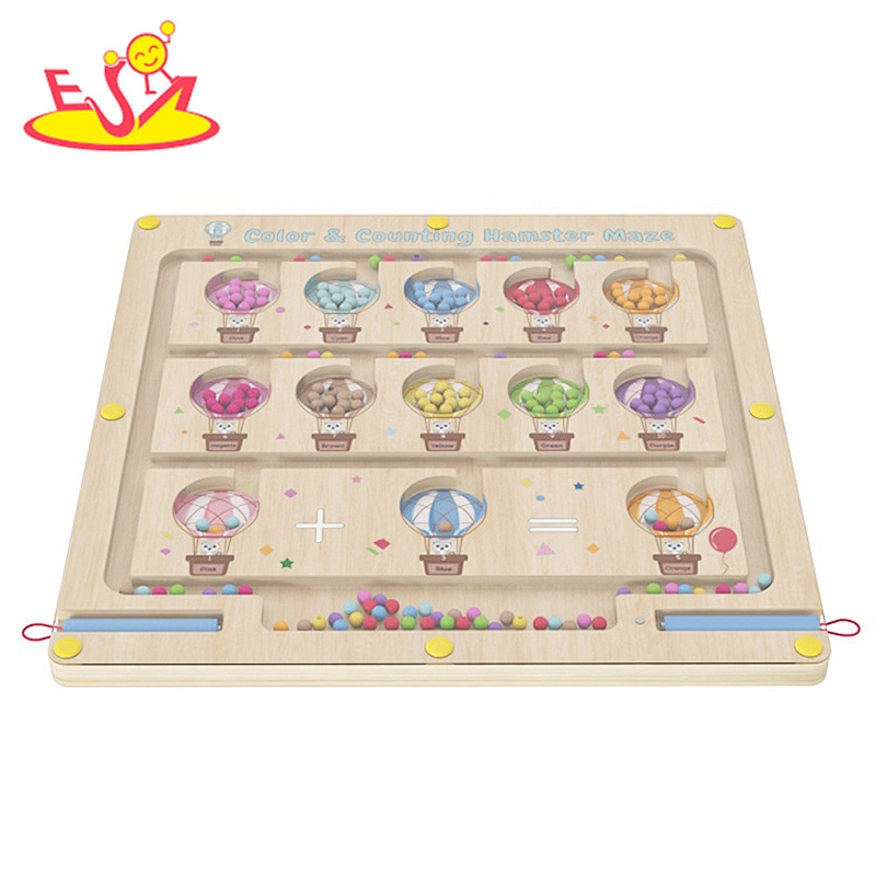 Magnetic Color and Number Maze Wooden Montessori Fine Motor Toys for 3+ Year Old W11H117